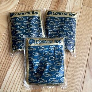 Silkies Nylon Control Top Medium 3 pkgs Taupe, Mocha Made in USA Neutral Ballet